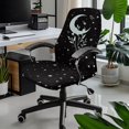 thumbnail image 2 of ZIATUBLES Office Chair Cover Stretch Anti-Dust Rotating Chair Slipcover Soft Spandex Computer Chair Cover Machine Washable Chair Protector Cover Home Decoration, L, Moon Star Twig Black, 2 of 7