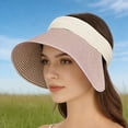 thumbnail image 2 of SRZYMJ Women Summer Sun Hat Foldable Large Brim Canvas Visor Quick Dry Beach Outdoor UV Protection Cap, 2 of 3