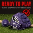 thumbnail image 6 of Franklin Sports Meshtek Kids Teeball Glove + Ball Set, 9.5 in, Purple/Silver, Left Hand Throw, 6 of 7