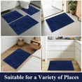 thumbnail image 2 of Vaukki Dark Blue Bathroom Rug Sets 3 Piece Ultra Soft Absorbent Shaggy Bath Mat Non Slip Toilet Rug for Bathroom, 2 of 9