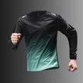 thumbnail image 3 of Daiosportswear Men's Beach Swim Shirts Uv Sun Protection Fishing T-Shirt Quick Dry Long Sleeve Running Shirts Gradient Surfing Top Green L, 3 of 5