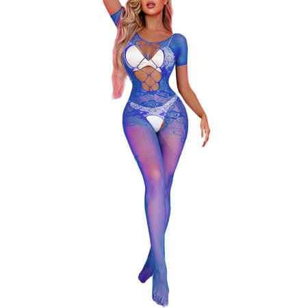 

Women Fashion Print Mesh Lingerie Lace Lingerie Fine Mesh Hollow Out Transparent Silk Stockings Bra Panty Underwear