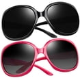 thumbnail image 1 of Gafas de sol Joopin Oversized Polarized para mujer (negro+rosa fuerte), 1 of 6
