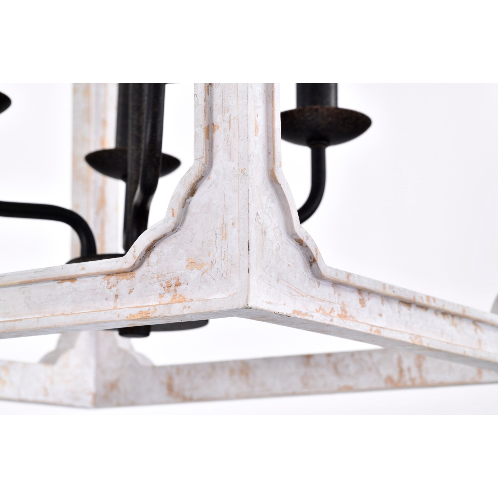 Valeria 14 in. 4-Light Indoor Weathered White Finish Chandelier with Light Kit