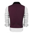 thumbnail image 5 of COOFANDY Mens Christmas Suit Vest Men's V-Neck Sleeveless Slim Fit Formal Jacket Suit Vest Business Dress Vests Casual Wedding Waistcoat, 5 of 10
