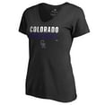 thumbnail image 2 of Women's Black Colorado Rockies Fade Out V-Neck T-Shirt, 2 of 3