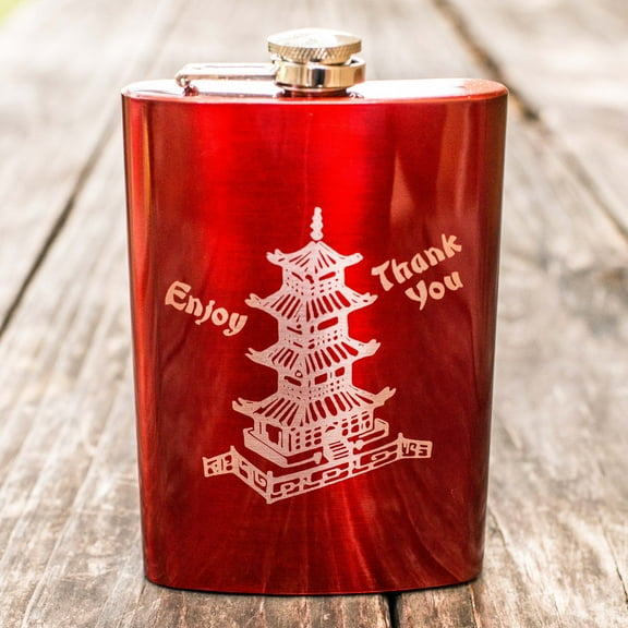 8oz RED Chinese Take-Out Flask L1