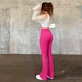 thumbnail image 7 of OQQ Women's Yoga pants ribbed seamless sports high-waisted flare pants, 7 of 7
