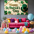 thumbnail image 5 of Happy Patrick's Day Clover Stars Green Hat Vertical Banner Backdrop St Patrick's Day Celebration Party Supplies Holiday Decoration Event Props, 5 of 7