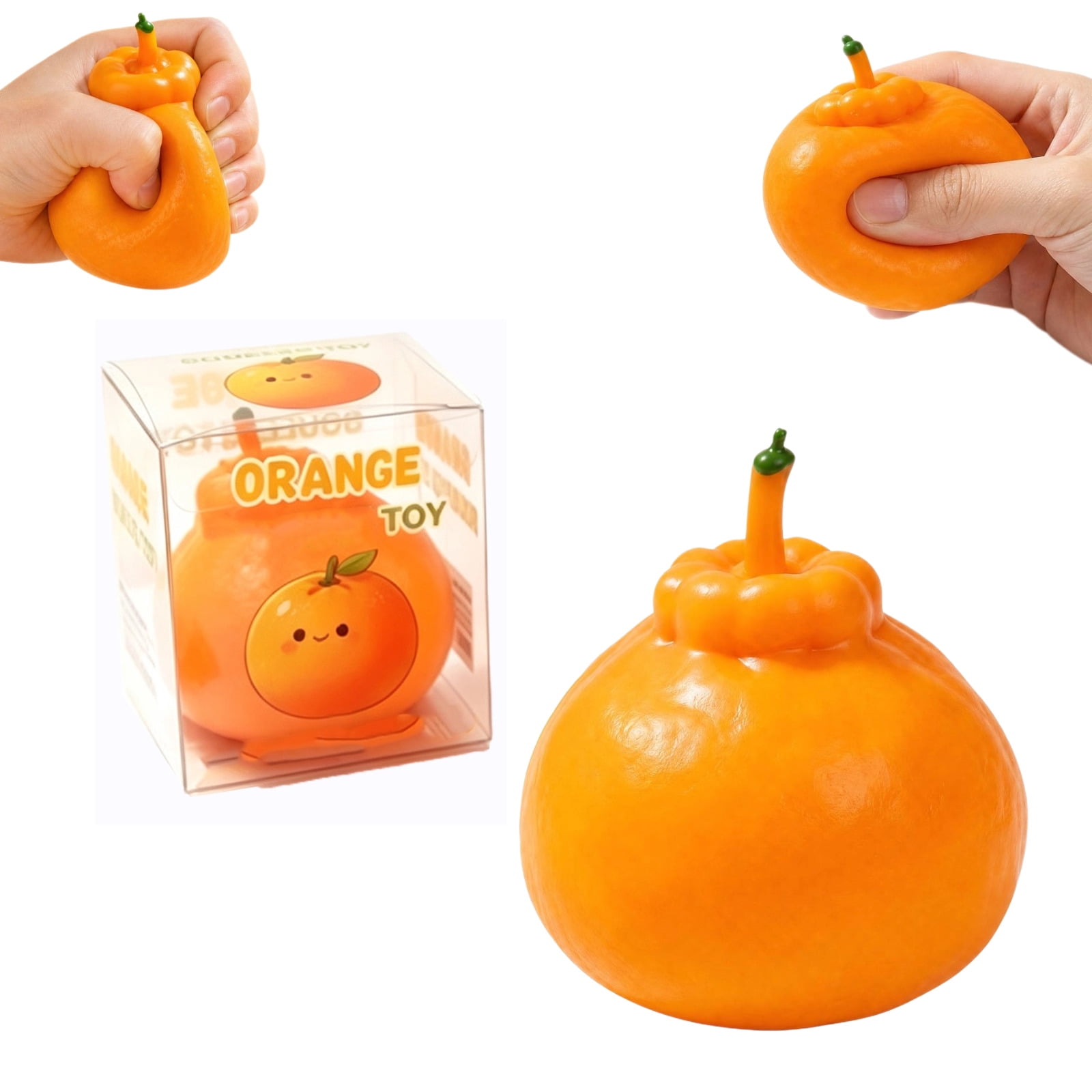 Orange Crunchy Squishy Stress Ball, Orange Stress Ball Squishy, Clay Filled Bead Squishy Sensory Squeeze Toy for Adults Party Favor Squeeze Toy Desk Stress Relief