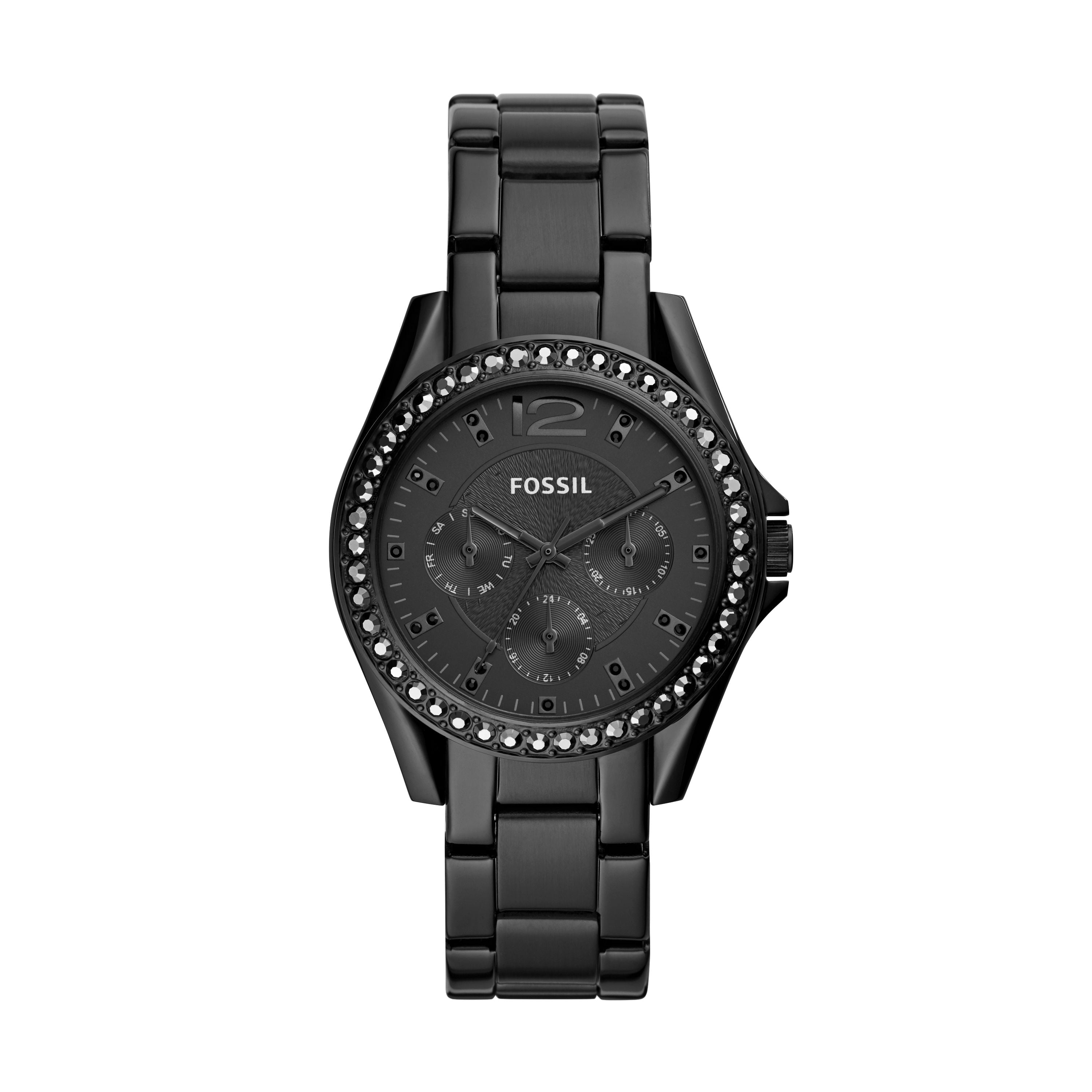 Fossil - Fossil Women's Riley Multifunction Black Stainless Steel Watch