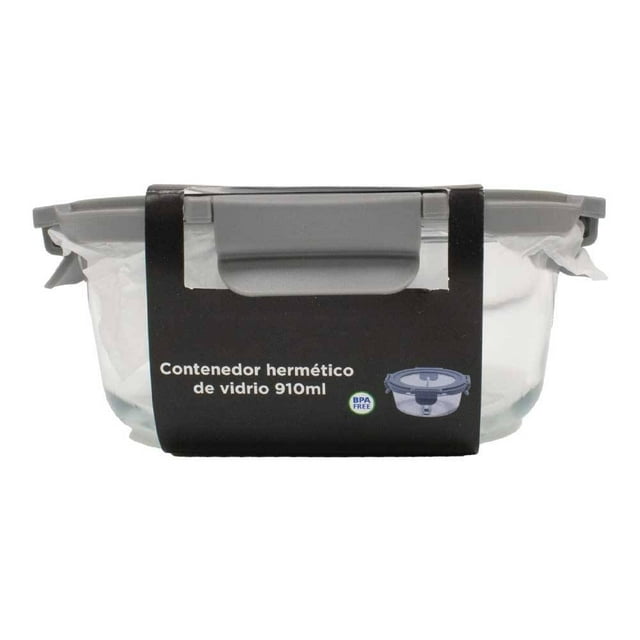 Contenedor Hermético Hometrends de Vidrio Transparente Circular 910 ml