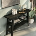thumbnail image 4 of Furniture of America Birch 2-Shelf Console Table, Black Oak, 4 of 12