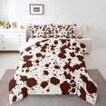 thumbnail image 2 of Erosebridal Brown Cow Print Bedding Queen Size Farmhouse Animal Comforter Set, Wildlife Cowhide Duvet Insert Modern Abstract Aesthetic Quilt Set, Highland Cow Skin Hair Bedding Comforters & Sets, 2 of 6