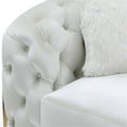 thumbnail image 7 of Pemberly Row Modern Velvet Upholstered Loveseat in Ivory/Gold Finish, 7 of 7
