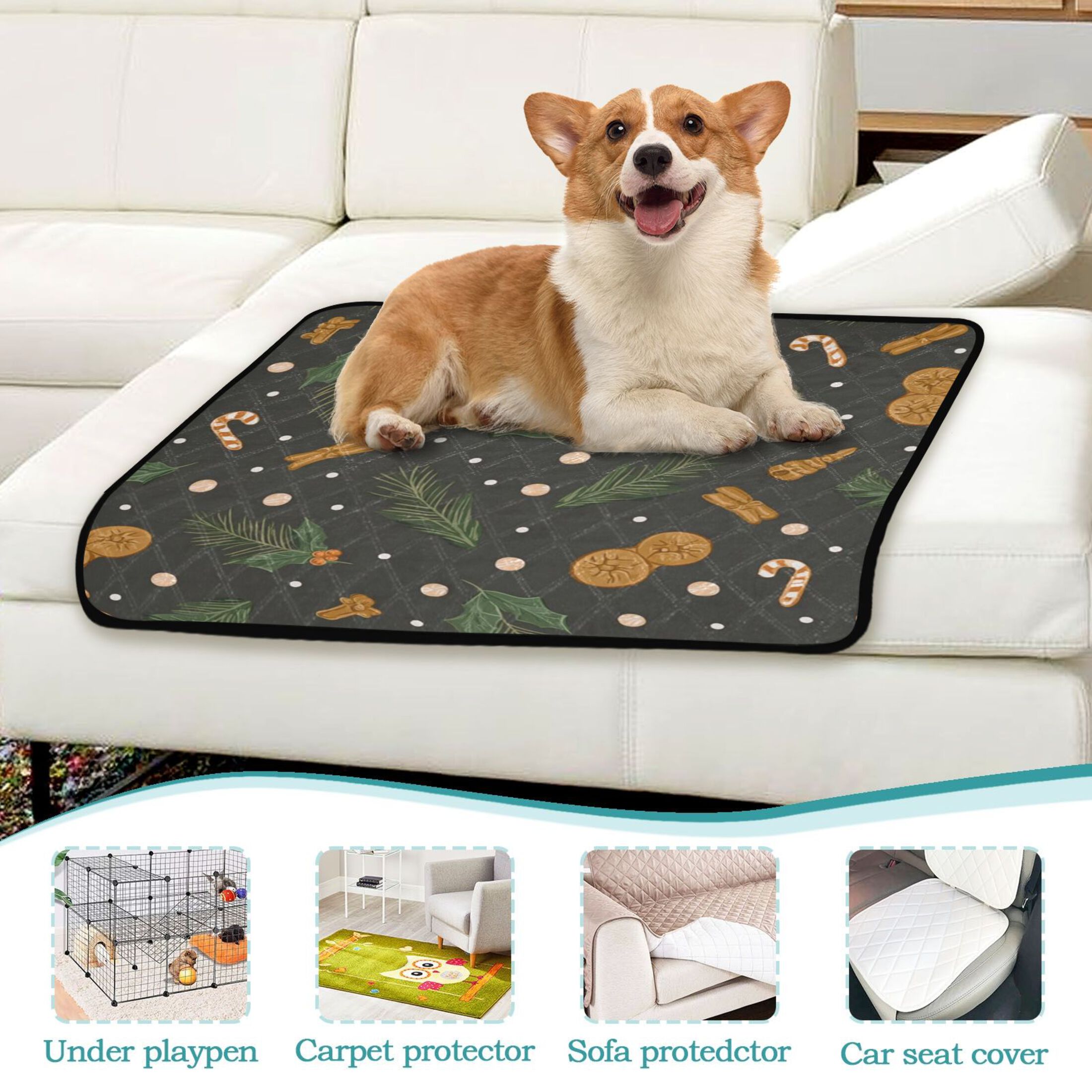 IAUYY Washable Pee Pads for Dogs Smallx3 Absorbent and Leak-Proof Non-Slip Reusable Puppy Pee Pads for Dogs Applicable to Playpen Potty Crate Orange-brown Gingerbread