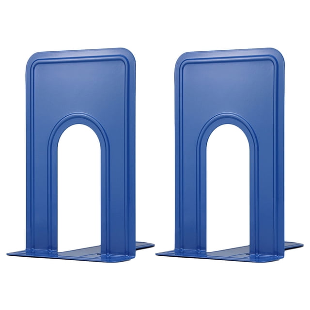 Injueey Sujetalibros de Metal antideslizante, 2 uds., mejoran la eficiencia del aprendizaje con soporte de libro de Metal de fácil acceso Carpetas de archivos Azul (medio)