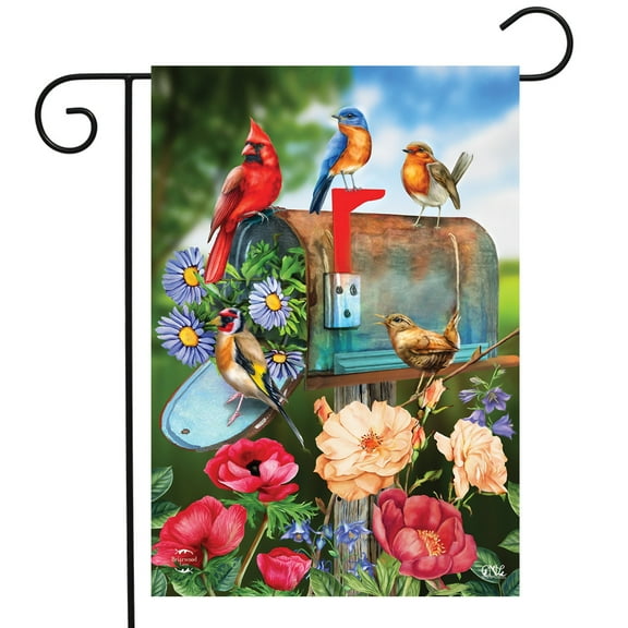 Briarwood Lane Birds and Mailbox Spring Garden Flag