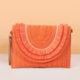 thumbnail image 3 of Bolso Clutch Casual DQrwqpou Tejido de Paja Hecho A Mano naranja, 3 of 9