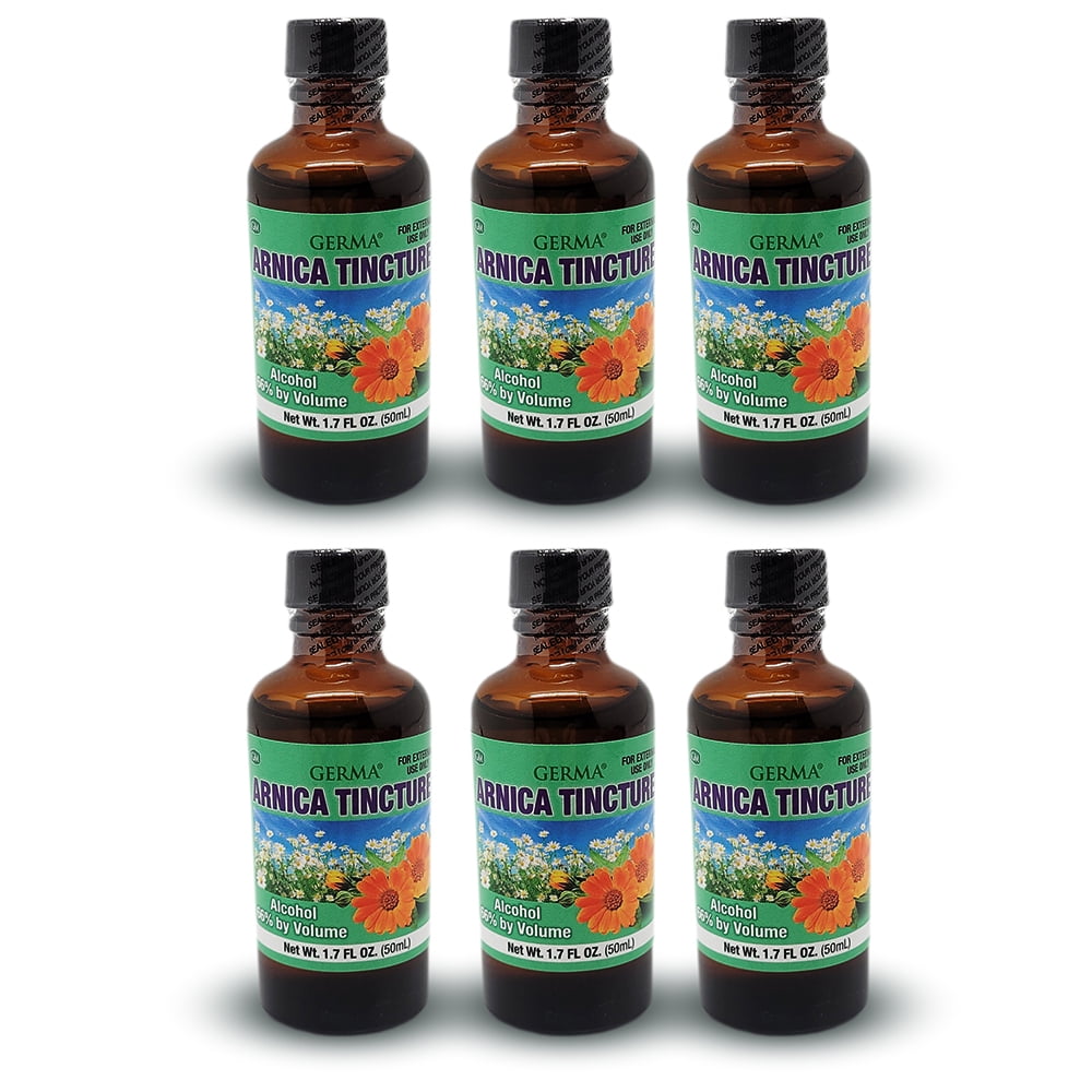 Germa Arnica Tincture. Topical Analgesic. For Joint Pain, Body Aches and Counterirritant for Bruises. Helps You Maintain a Healthy Skin. 1.7 oz. Pack of 6