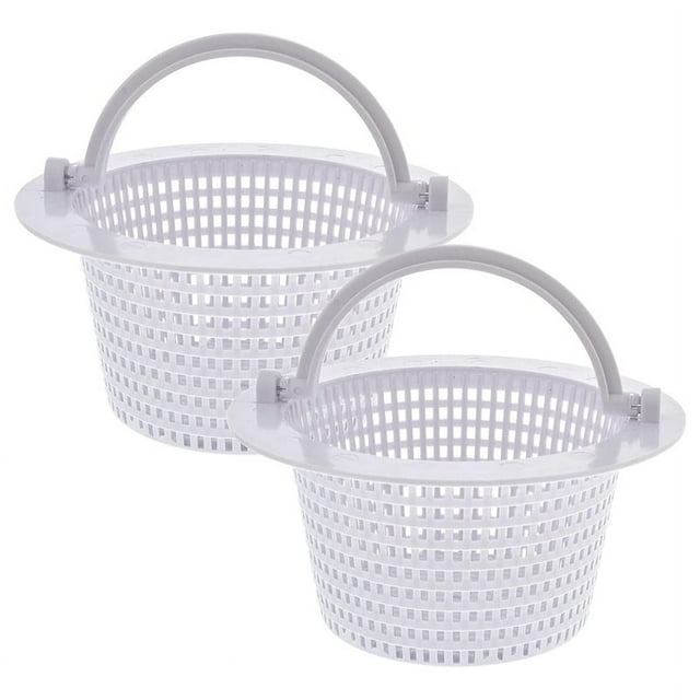Swimming Pool Skimmer Replacement Basket with Handle, 2 Pack - Above Ground Pool Thru-Wall Skimmer Baskets