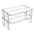 thumbnail image 1 of Double-Layer Kitchen Storage Rack Space Space Saving Plastic Vegetable Tray Stackable Storage Organizer for Bathroom Living Room, 1 of 9