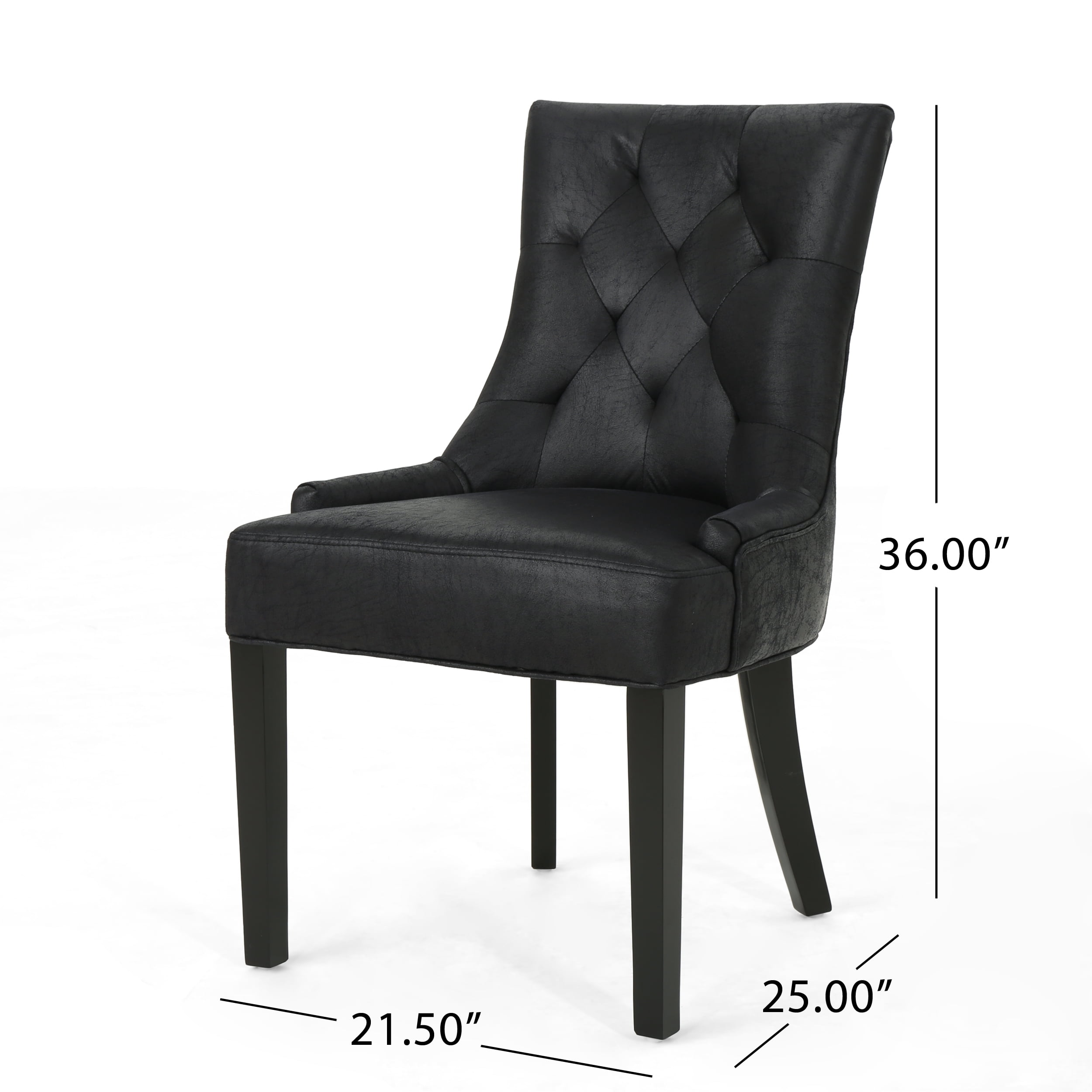Noble House Tyler Contemporary Microfiber Dining Chairs, Set of 4, Black, Espresso