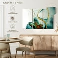 thumbnail image 4 of Elephant Stock Abstract Gold Streaks Wall Art - Horizontal Multi Panel Canvas - Living Room Wall Decor - Abstract Multi Panel - White And Teal Decor - 23" x 14", 4 of 4