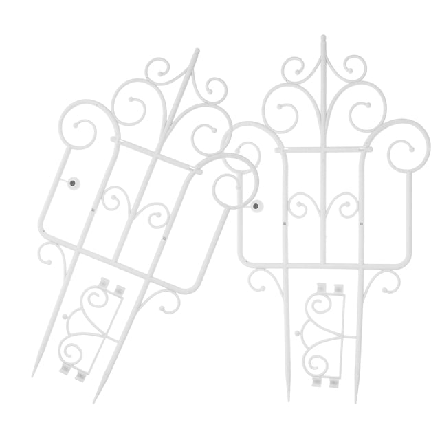 OULII 2Pcs Decorative Fencing with Versatile Use for Flower Bed White PP Easy Installation