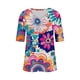 thumbnail image 3 of Camisetas Casuales de las Mujeres Impresas Manga Corta Cuello en V, Camiseta Ligera para Diario, Fiesta Y Primavera Verano, 3 of 4