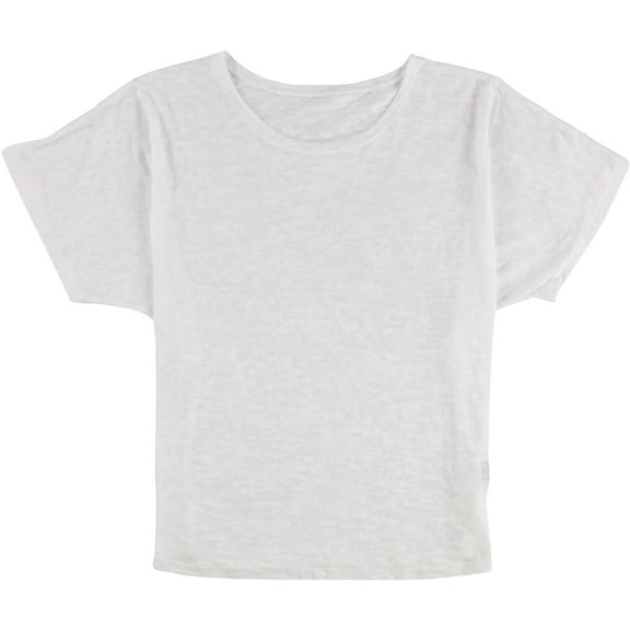 Tags Weekly Womens Solid Basic T-Shirt, White, Large