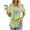 Green, variant on Oplxuo Ladies Trendy Short Sleeve T Shirts for Women Butterfly Printed Crewneck Summer Blouse Dressy Casual Pleated Tunic Tops
