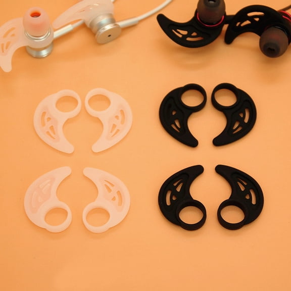 GOOHOCHY 1 Pair of Universal Silicone Earphone Clip Hook Earhook Headphone Ear Hook Hanger (Black)