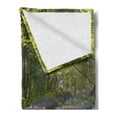 thumbnail image 2 of Woodland Soft Flannel Fleece Throw Blanket, Carpet of Bluebells Spreads Through Woodland in Staffordshire England, Cozy Plush for Indoor and Outdoor Use, 50" x 60", Green Purple Brown, by Ambesonne, 2 of 5