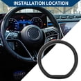 thumbnail image 3 of Unique Bargains Steering Wheel Cover Front for Car Vehicle Durable D Shape Nappa Leather 1 Pcs Black, 3 of 6