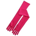 thumbnail image 1 of 2 Pcs 45cm Multicolore Femmes Long Dîner Mitaines Élastiques Gants de Robe Chauds Lait Mitaines Dames Mitaines Conduite Festival d'Automne Fête Rose Rouge, 1 of 8