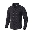 thumbnail image 6 of Vxararl Men Checkerboard Jacket Casual Long Sleeve Button Down Checkerboard Shirt Shacket, Vintage Check Overshirt with Side Pockets for Fall Daily Outdoor Casual Wear Black L, 6 of 8