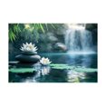 thumbnail image 5 of Mudket Framed Canvas Wall Art Zen White Balancing Stones Bamboo Waterfall Pond Prints Wall Decor Print Ready to Hang for Bathroom Bedroom Office Calming Wall Art - 12"L x 8"W, 5 of 10