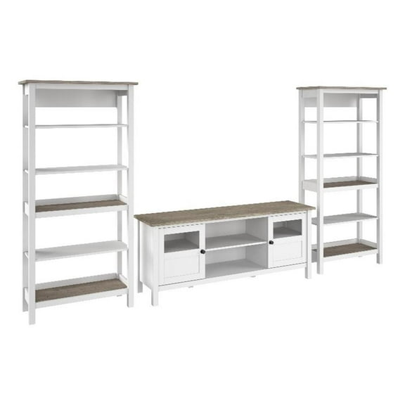 Mayfield Farmhouse 60W TV Stand with Bookcases - Engineered Wood