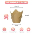 thumbnail image 2 of Uxcell 8cm Tulip Baking Cups Cupcake Muffins Liners Paper Disposable Wrappers for Weddings 50 Pcs Brown, 2 of 5
