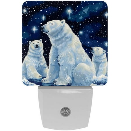 

Polar Bear LED Square Night Lights - Energy Efficient and Sleek Design - for Bedroom or Living Room - Easy to Install - Dimmable and Remote Controlled