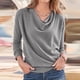 thumbnail image 5 of Blusa informal de manga larga con cuello redondo para mujer Pompotops  gfhjh18103, 5 of 9