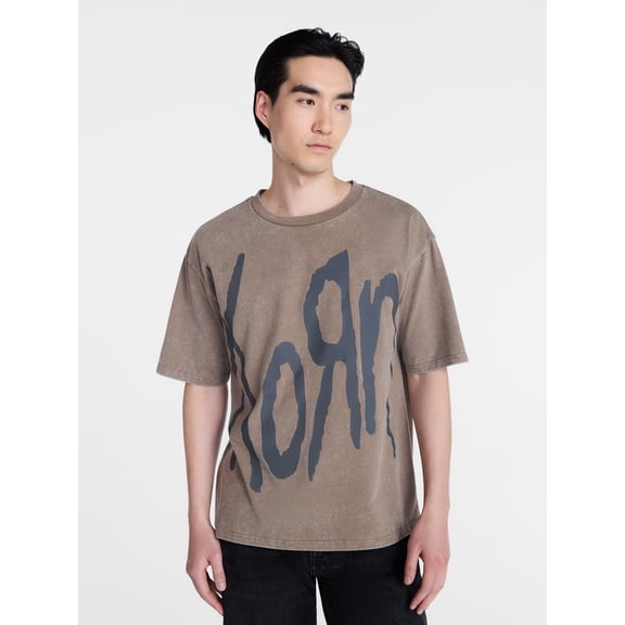 Korn Men's & Big Men's Front & Back Mineral Wash Graphic T-Shirt, Sizes XS–5XL