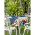 thumbnail image 2 of Outdoor Tablecloth with Umbrella Hole and Zipper, Merry Christmas Round Table Cloth 60 Inch Waterproof Tablecloth, Farmhouse Cactus Pine Branches Winter Picnic Table Cover for Patio Camping, 2 of 7