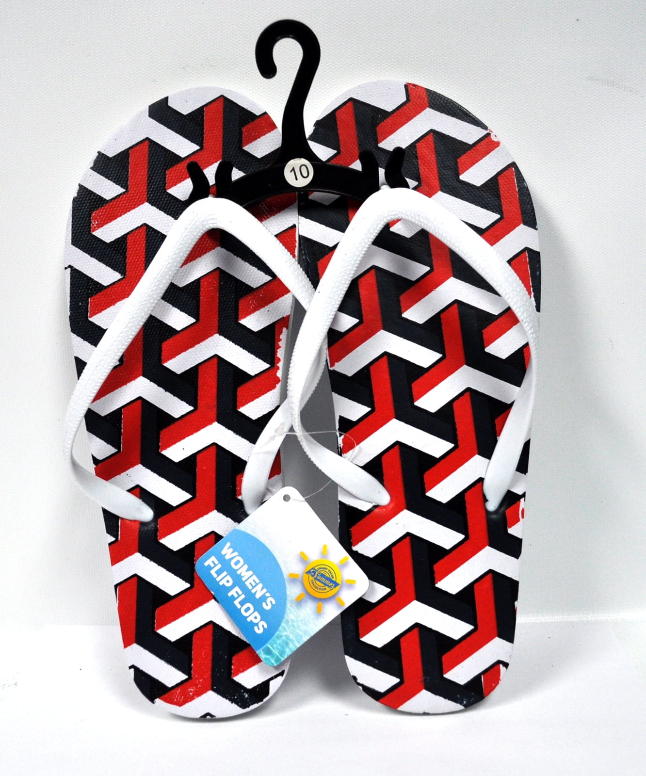 Womens Patterned Flip Flops Size 10