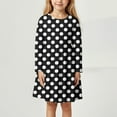 thumbnail image 2 of Girls Dress Casual Floral Dot Print Long Sleeve Dress Toddler Kids Age 3 11 Years Cute Stylish Outfit School Outdoor Play Everyday Wear Birthday Party Wedding Dresses,Size 6-7 Years, 2 of 4