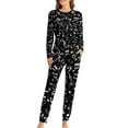 thumbnail image 2 of Musical Notes Pajamas Black And White Lovely Pajama Sets Woman Long Sleeve Casual Home Suit Big Size, 2 of 7