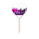 thumbnail image 1 of Reino Unido Inglaterra Londres Purple acuarela Landmark ilustración patron Etiqueta del corazón de la bandera del palillo de dientes, 1 of 3