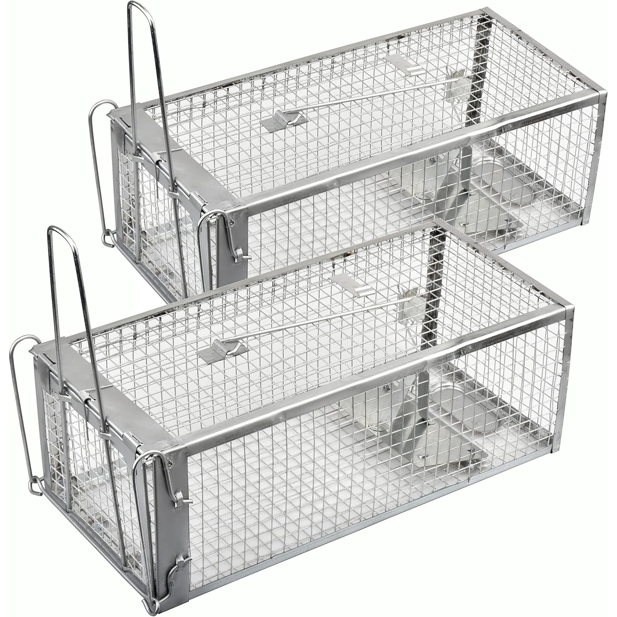 Humane Live Mouse Vole Chipmunk Trap Cage, 2-Pack Rat Traps for Indoors and Outdoors