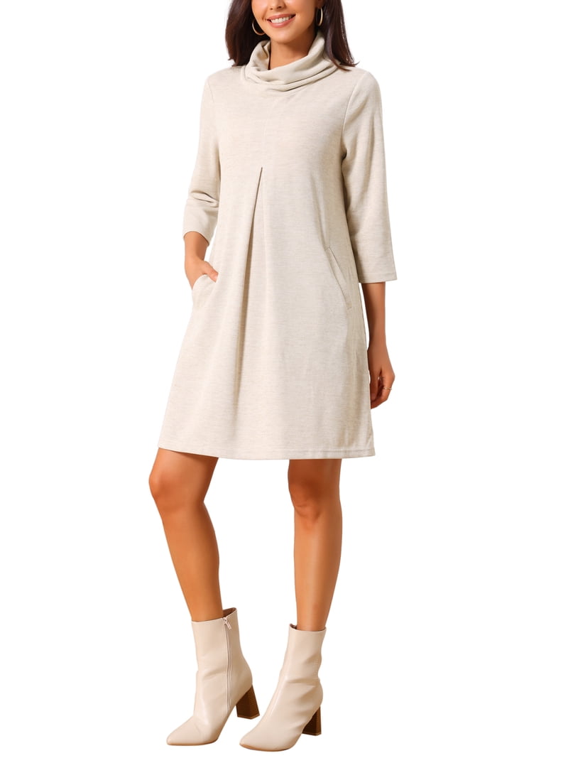 chinese dress ladies Coffee Cable Knit Drop Shoulder Loose Fit Sweater Dress Coffee / M / 100%Polyester main image 1